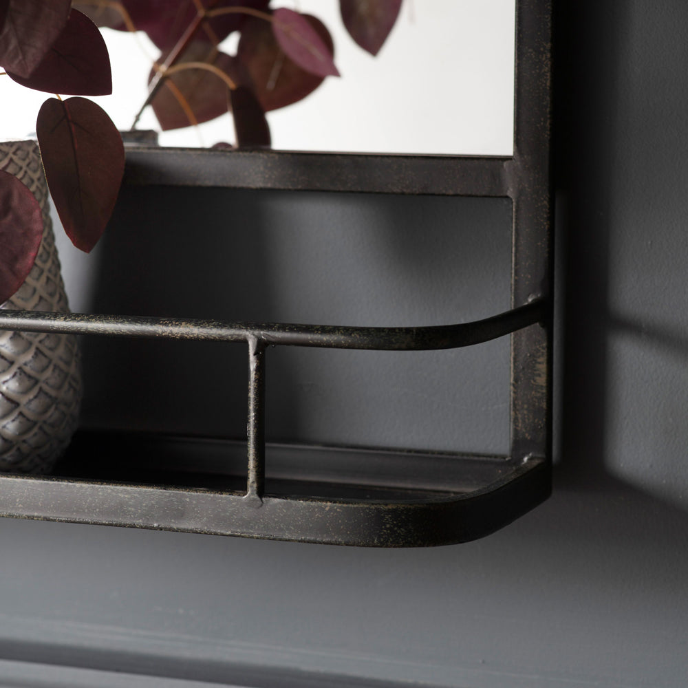 Product photograph of Gallery Interiors Emerson Overmantel Wall Mirror In Charcoal from Olivia's.
