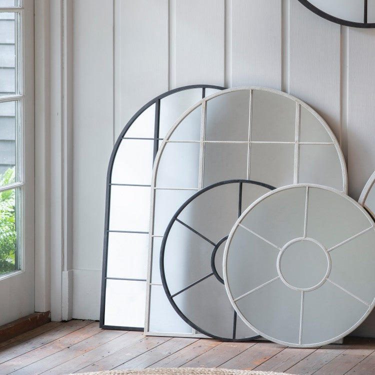 Product photograph of Gallery Interiors Hampstead Arch Black Wall Mirror from Olivia's