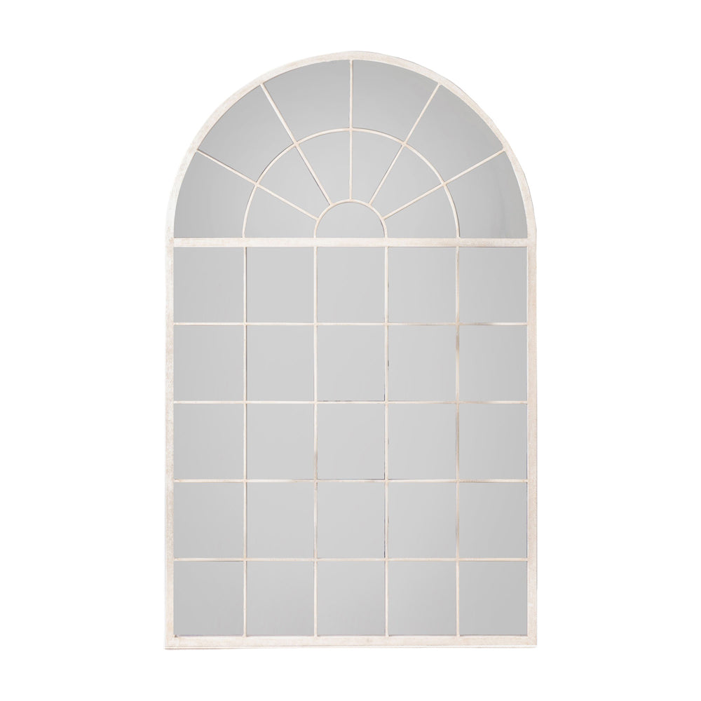 Product photograph of Gallery Interiors Window Pain Mirror Hemsworth Leaner Mirror In White from Olivia's