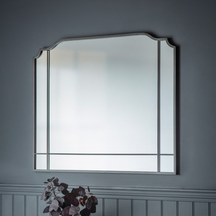 Gallery Interiors Wardour Overmantel Silver Wall Mirror