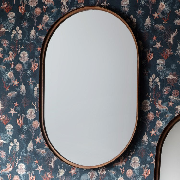 Product photograph of Gallery Interiors Greystoke Elipse Brown Wall Mirror from Olivia's