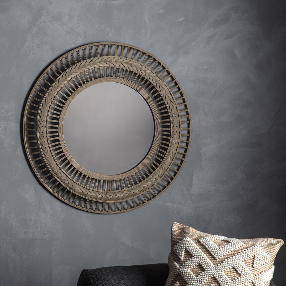 Product photograph of Gallery Interiors Zenica Grey Wall Mirror from Olivia's.