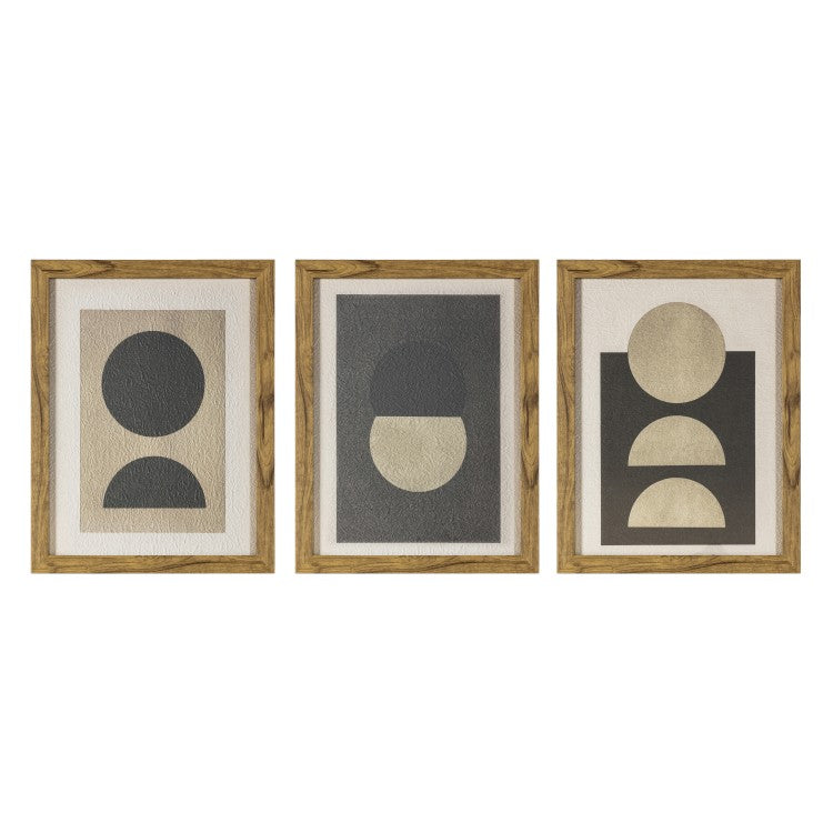 Product photograph of Olivia S Set Of 3 Lunar Framed Print from Olivia's