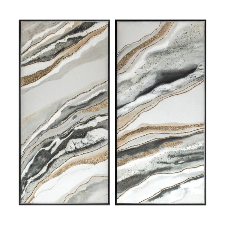 Product photograph of Gallery Interiors Mineral Abstract Framed Canvas Wall Art from Olivia's