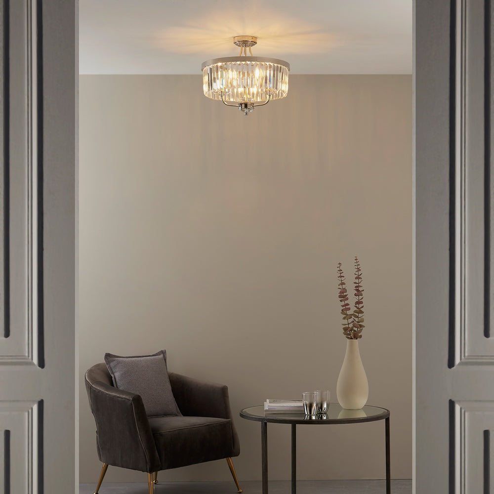 Product photograph of Olivia S Dianna Ceiling Light In Chrome from Olivia's.