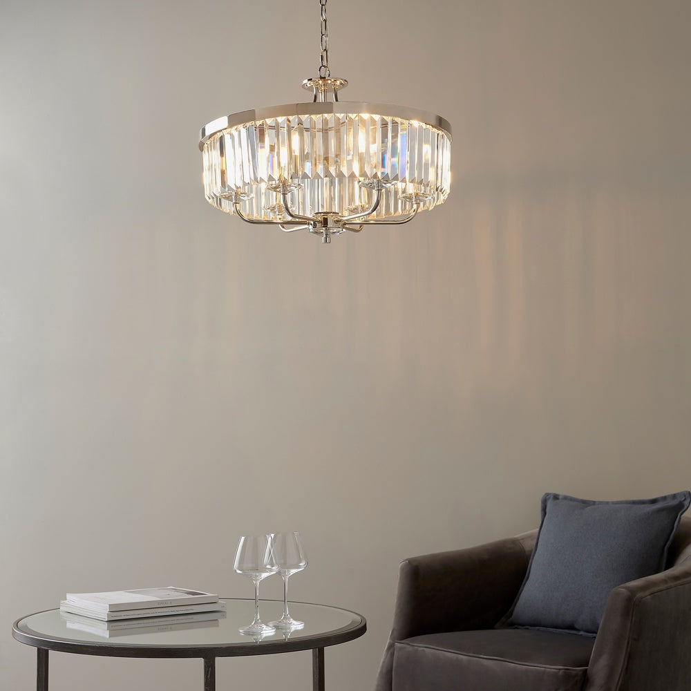 Product photograph of Olivia S Dianna Pendant Light In Chrome from Olivia's.
