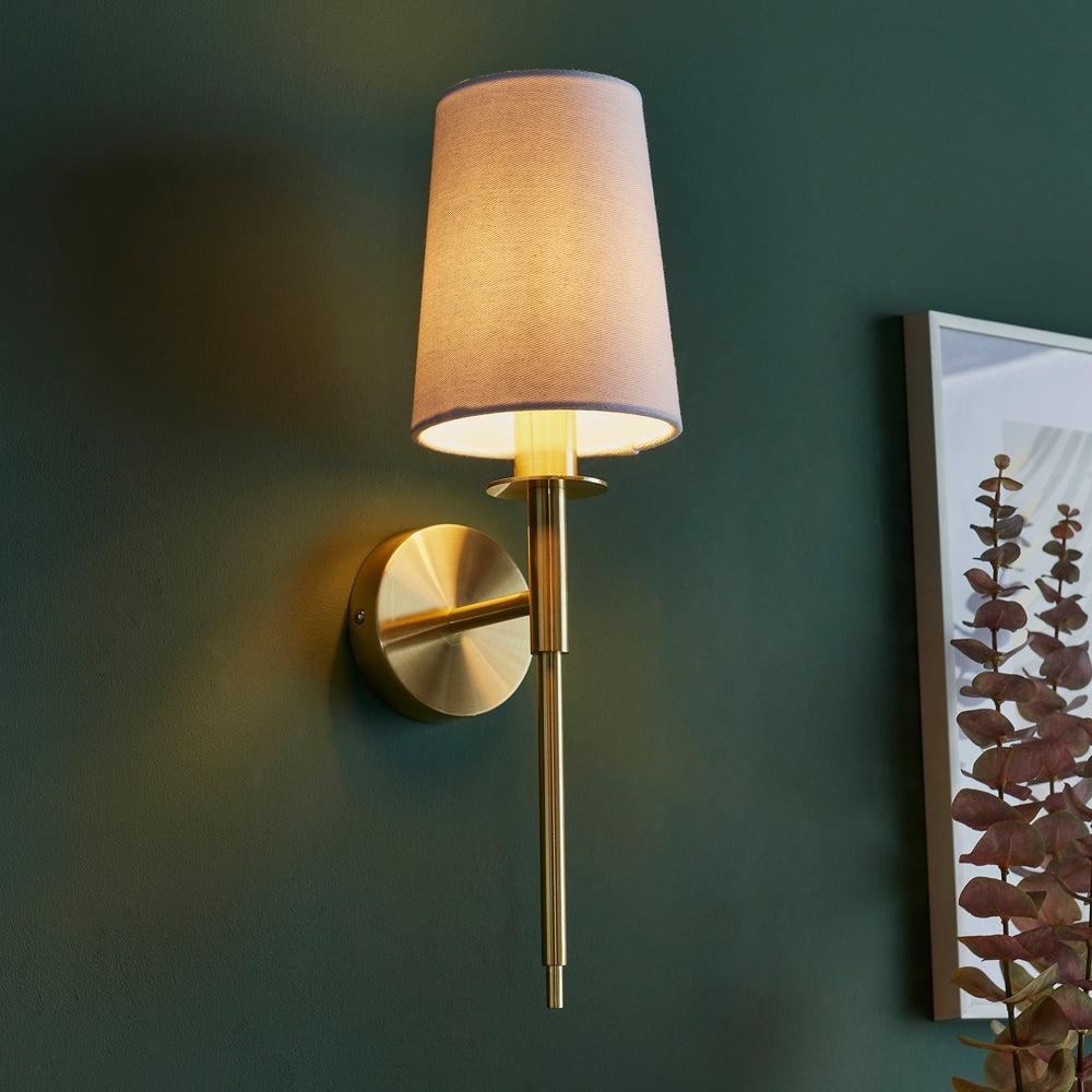 Product photograph of Olivia S Sadie Wall Light In Brushed Brass from Olivia's.