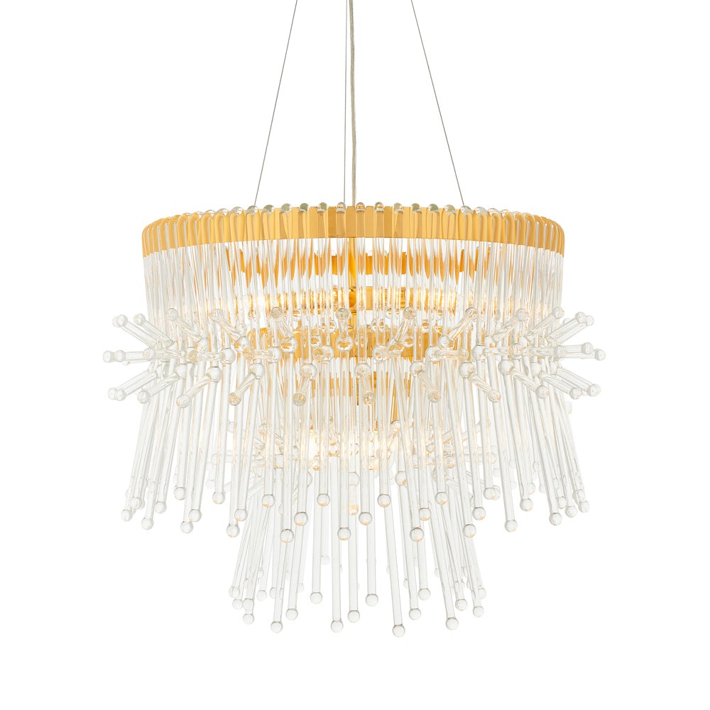 Product photograph of Olivia S Lily 9 Pendant Light In Gold from Olivia's