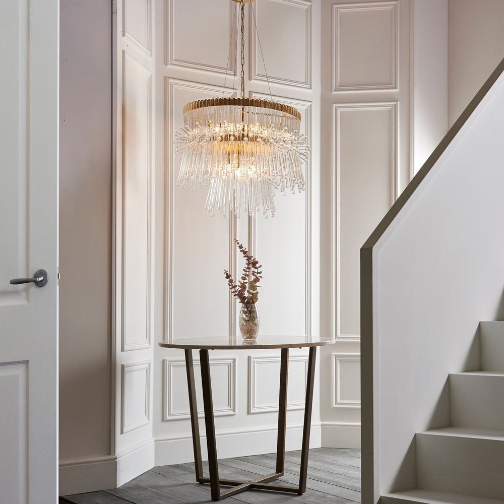 Product photograph of Olivia S Lily 9 Pendant Light In Gold from Olivia's.