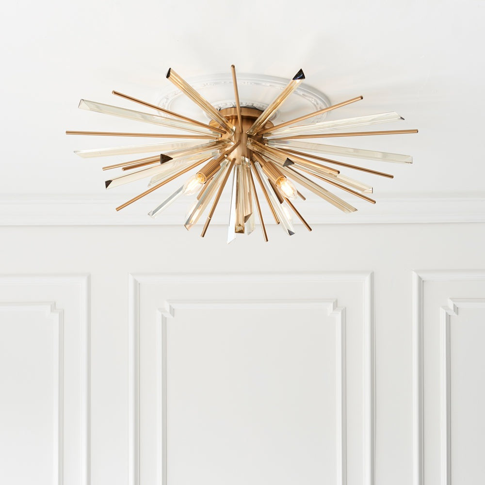 Product photograph of Olivia S Christel Ceiling Light In Gold from Olivia's