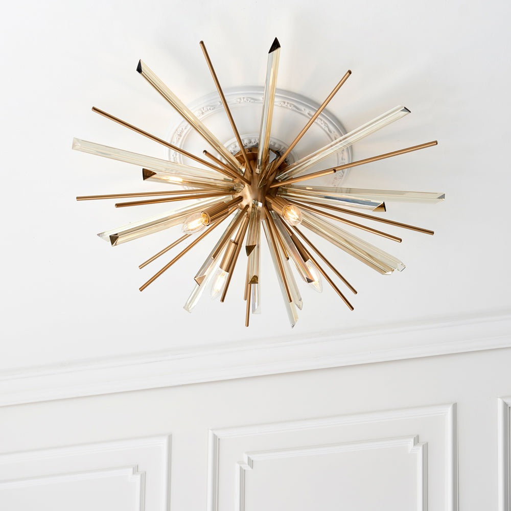 Product photograph of Olivia S Christel Ceiling Light In Gold from Olivia's.