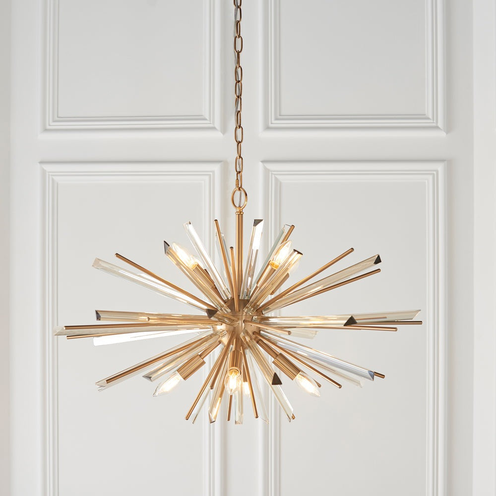Product photograph of Olivia S Cassidy 6 Pendant Light Large In Gold from Olivia's.