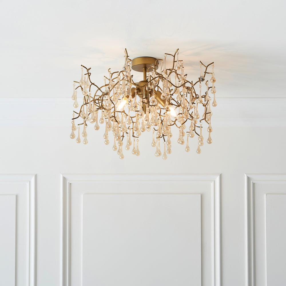 Product photograph of Olivia S Freya Ceiling Light In Champagne from Olivia's.