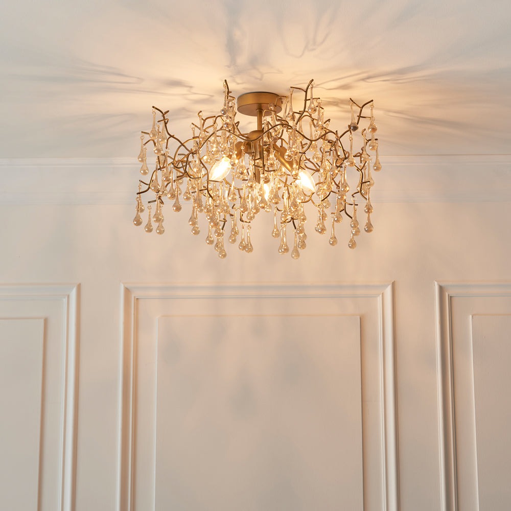 Product photograph of Olivia S Freya Ceiling Light In Champagne from Olivia's.