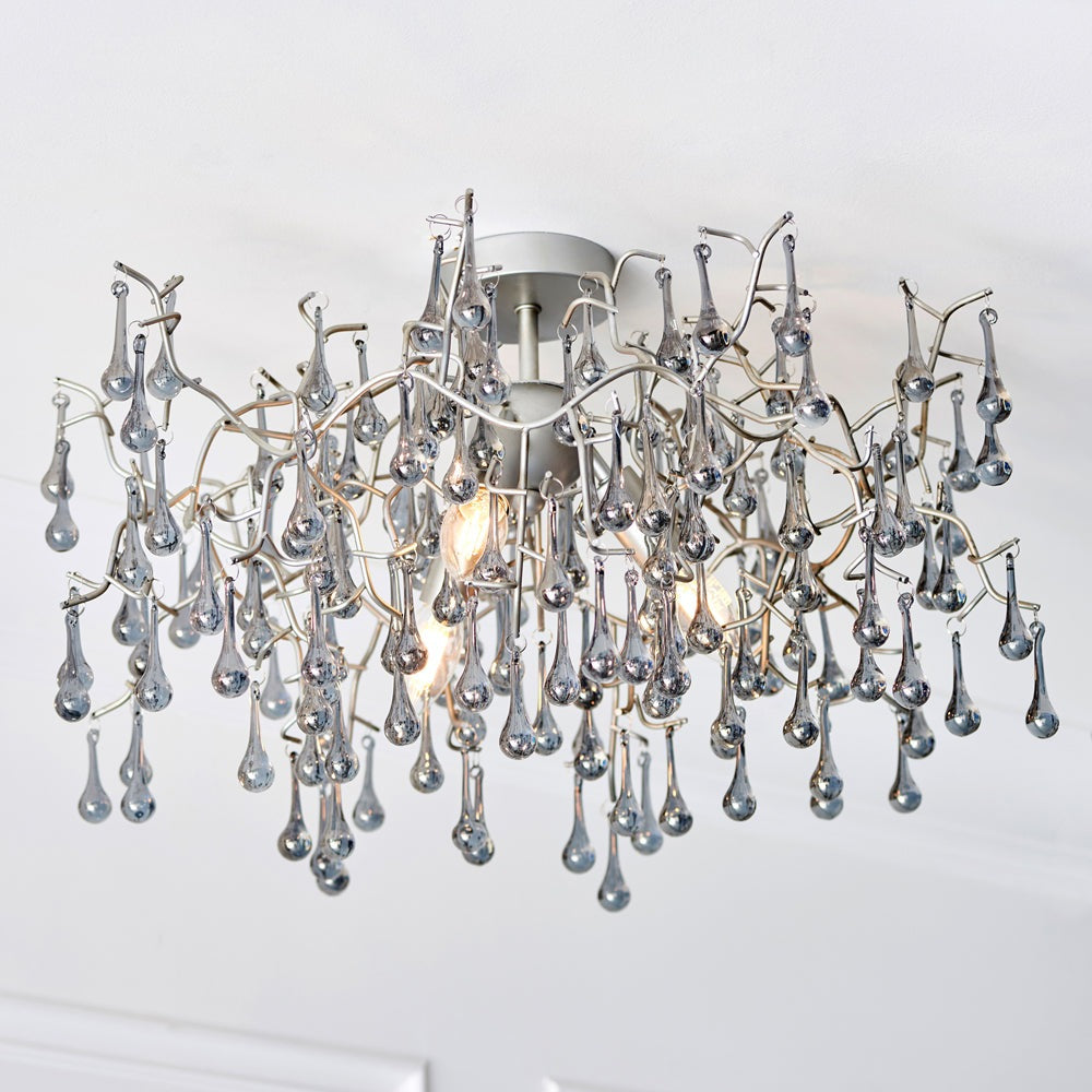 Product photograph of Olivia S Freya Ceiling Light In Silver from Olivia's.