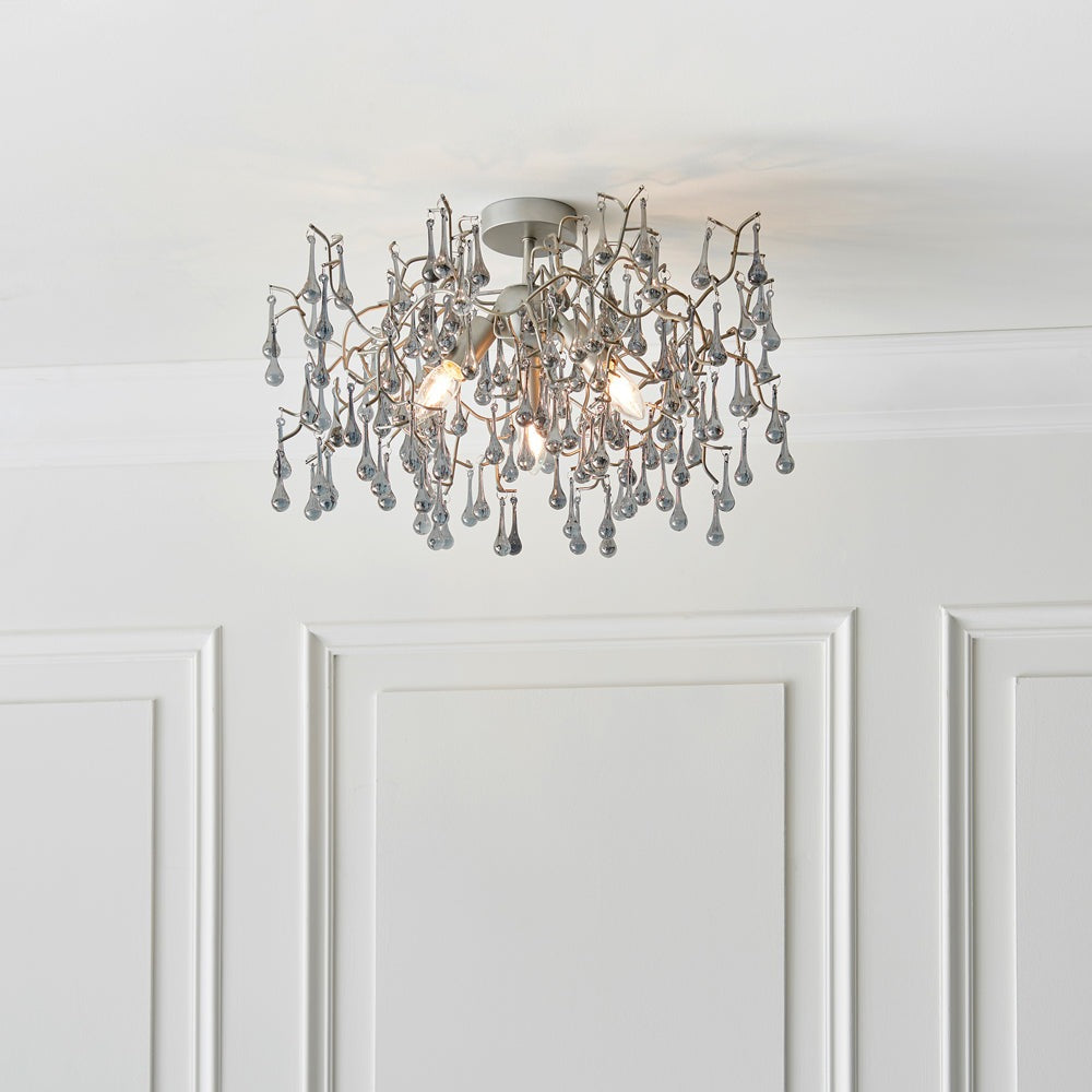 Product photograph of Olivia S Freya Ceiling Light In Silver from Olivia's.