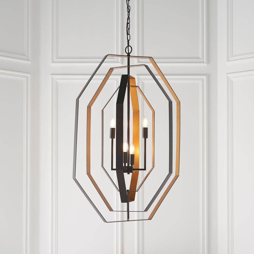 Product photograph of Olivia S Nylah Pendant Light In Gold from Olivia's