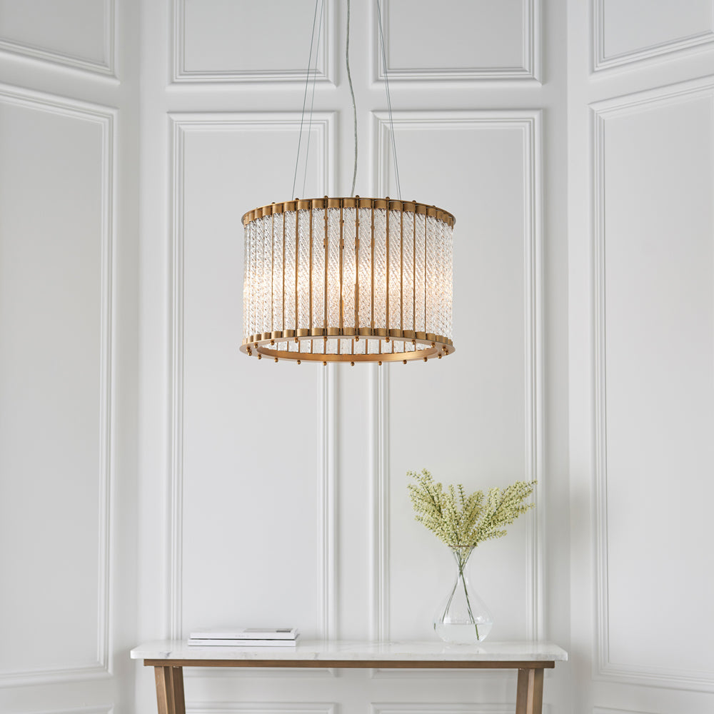Product photograph of Olivia S Nia Pendant Light In Gold from Olivia's