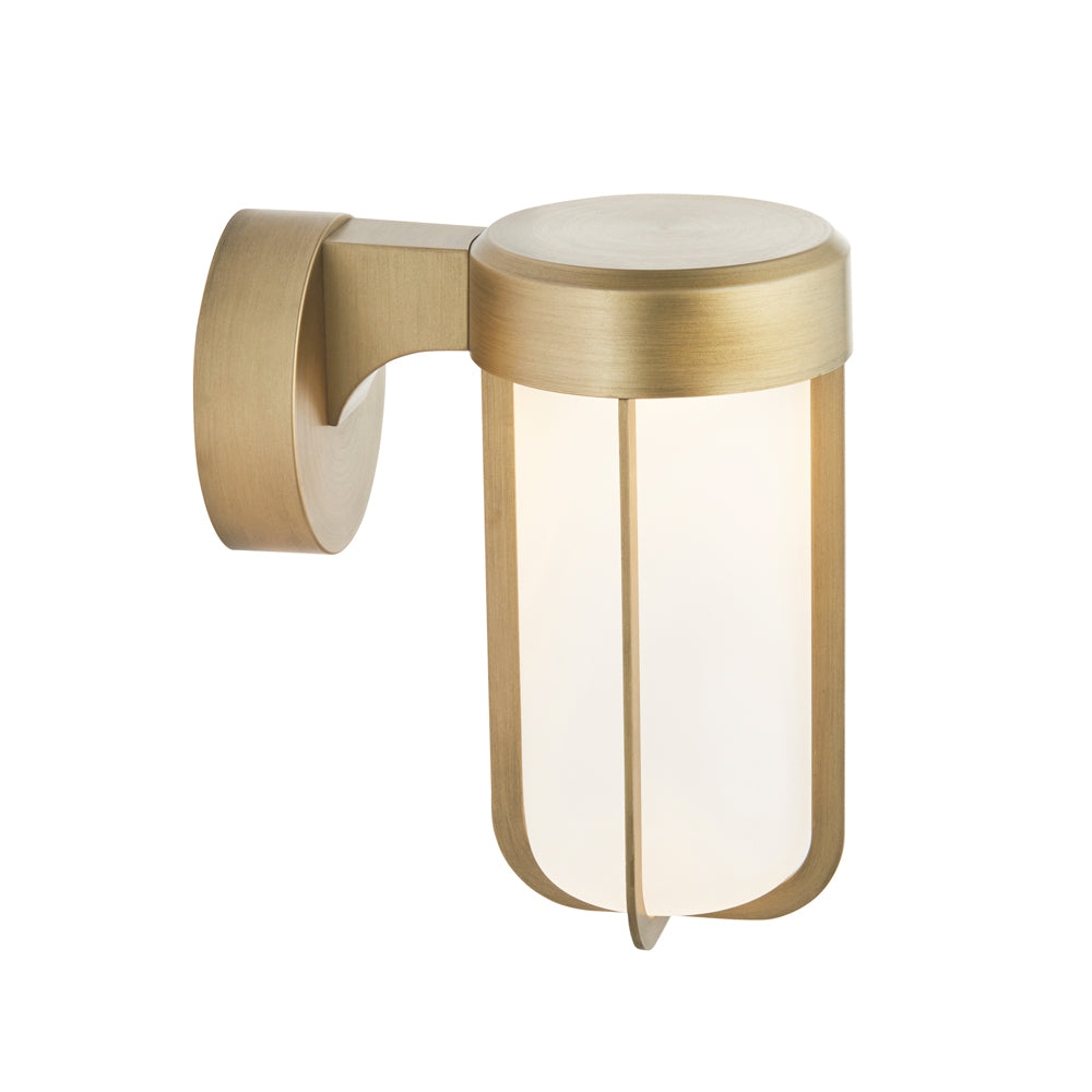 Product photograph of Olivia S Ava Outdoor Wall Light In Brass With Frosted Glass from Olivia's.