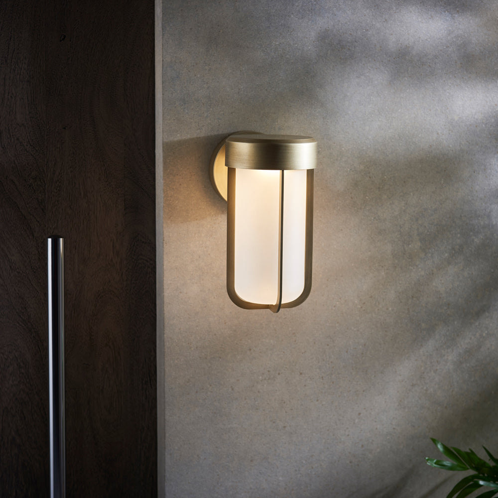 Olivias Ava Outdoor Wall Light In Brass With Frosted Glass