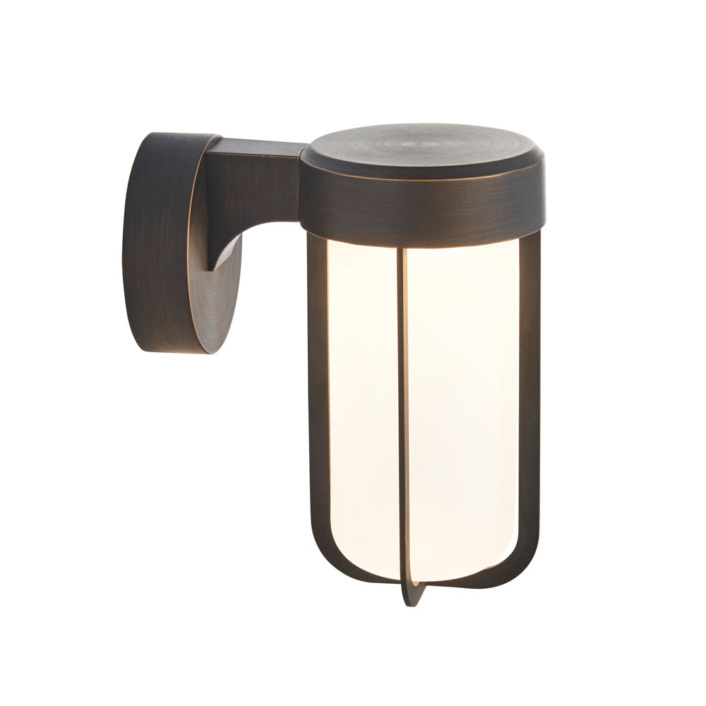 Product photograph of Olivia S Ava Outdoor Wall Light In Bronze With Frosted Glass from Olivia's.