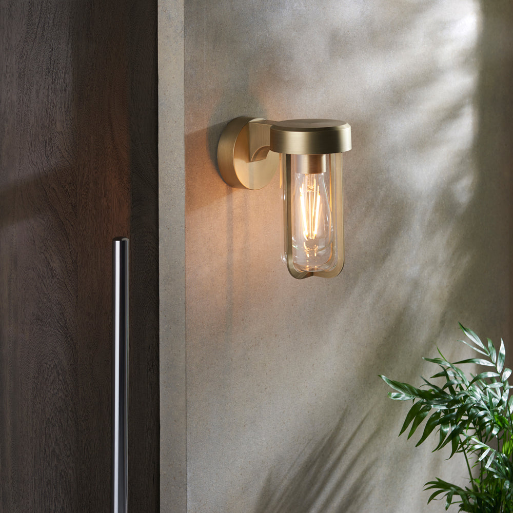 Product photograph of Olivia S Ava Outdoor Wall Light In Brass from Olivia's.