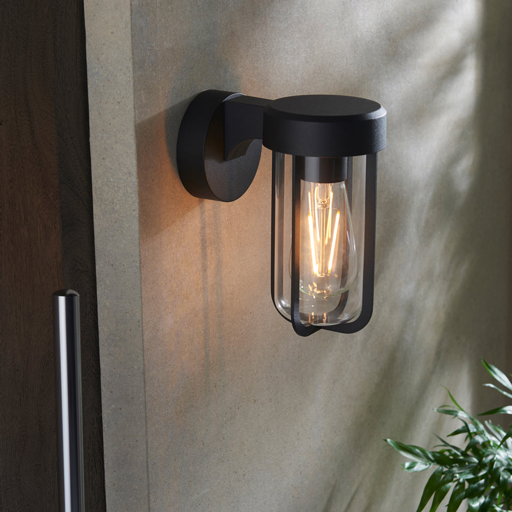 Product photograph of Olivia S Ava Outdoor Wall Light In Black from Olivia's.