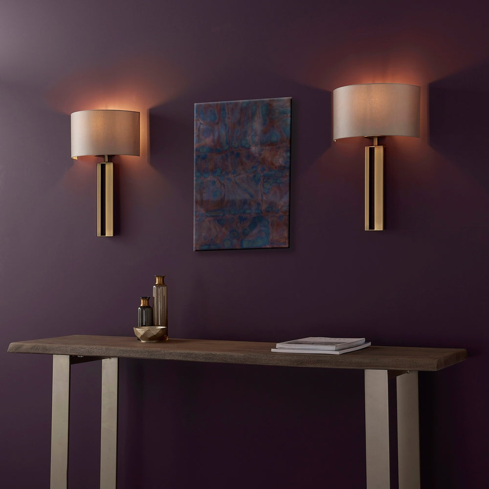 Product photograph of Olivia S Rebecca Wall Light In Brass Mink from Olivia's.