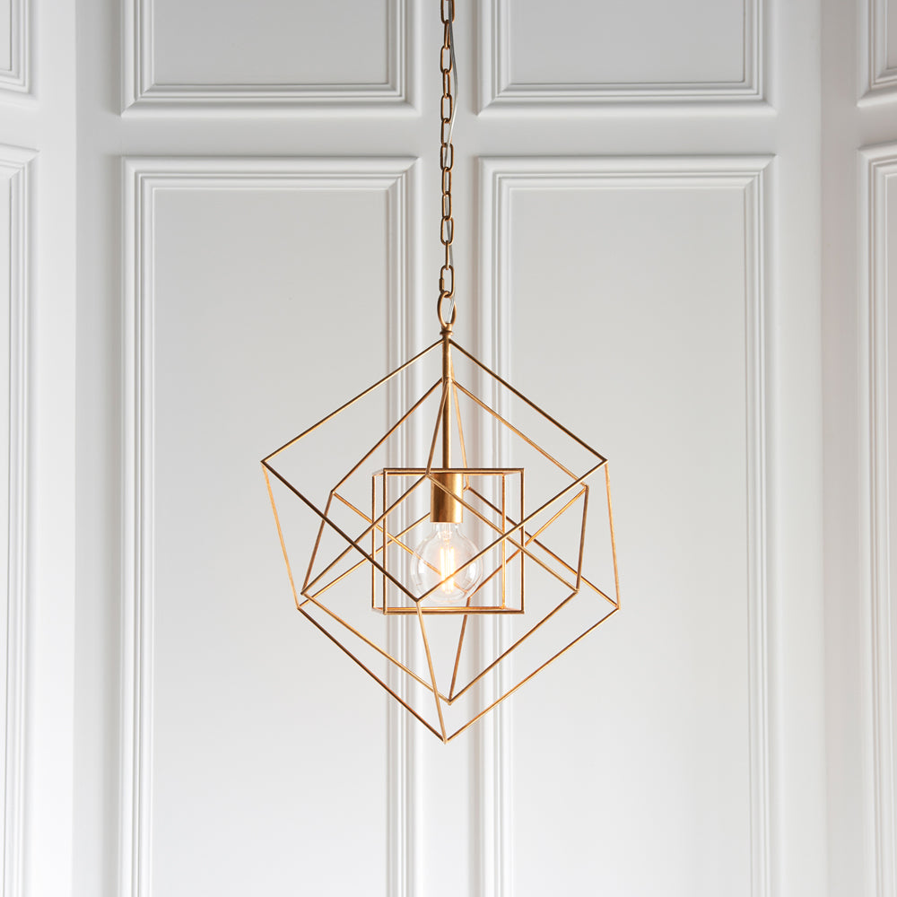 Product photograph of Olivia S Tiffany Small Pendant Light In Gold from Olivia's