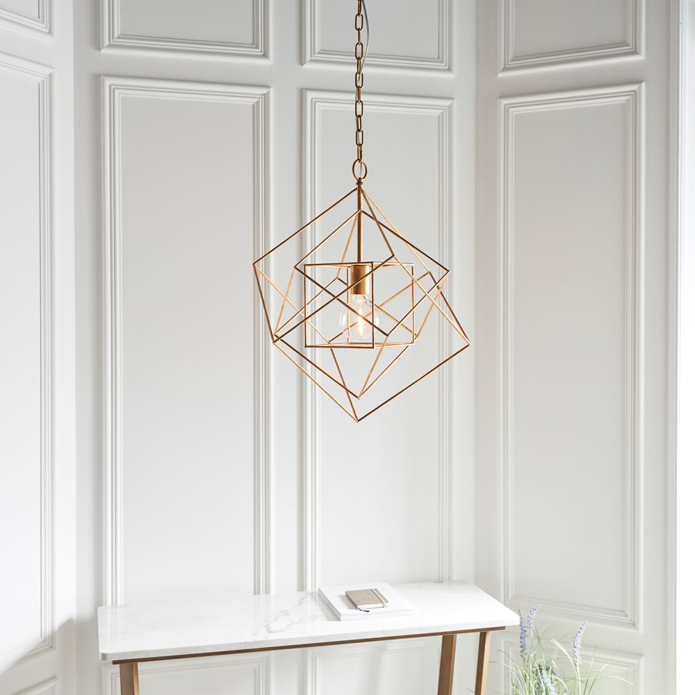 Product photograph of Olivia S Tiffany Small Pendant Light In Gold from Olivia's.