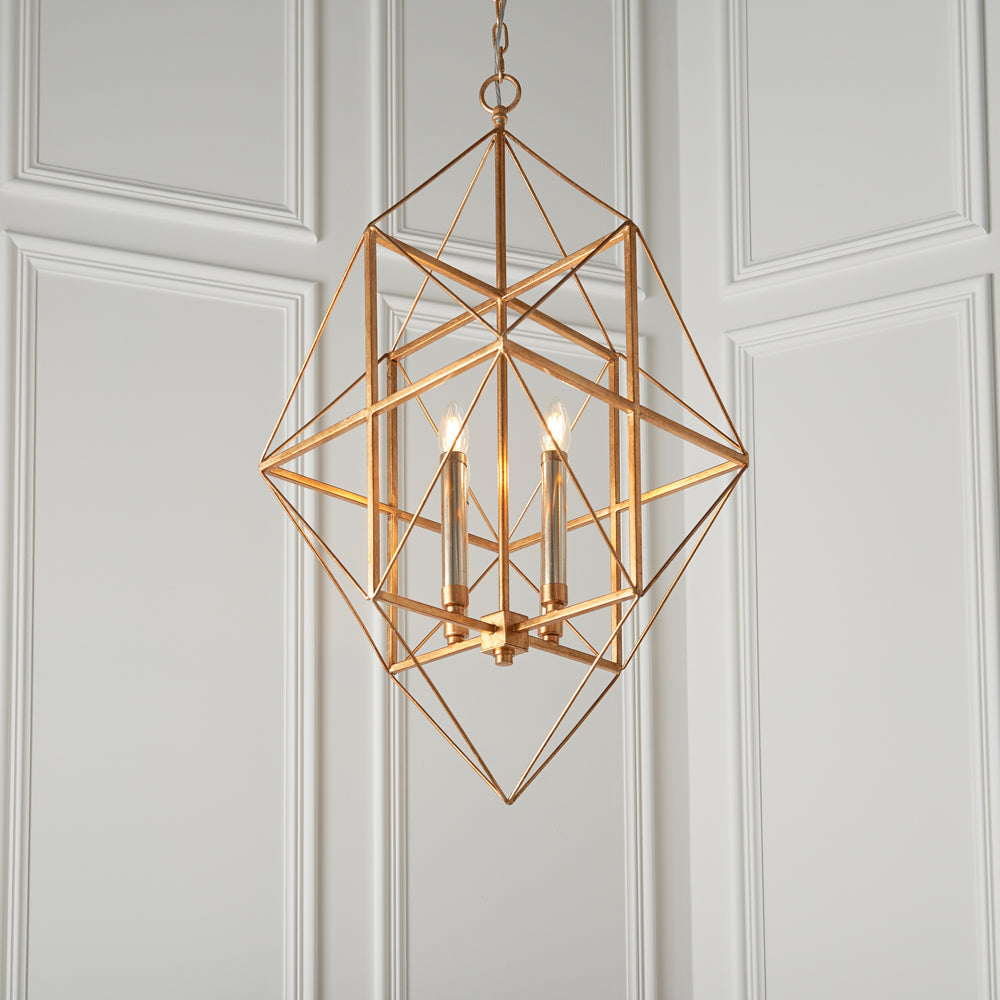 Product photograph of Olivia S Tiffany 4 Large Pendant Light In Gold from Olivia's.