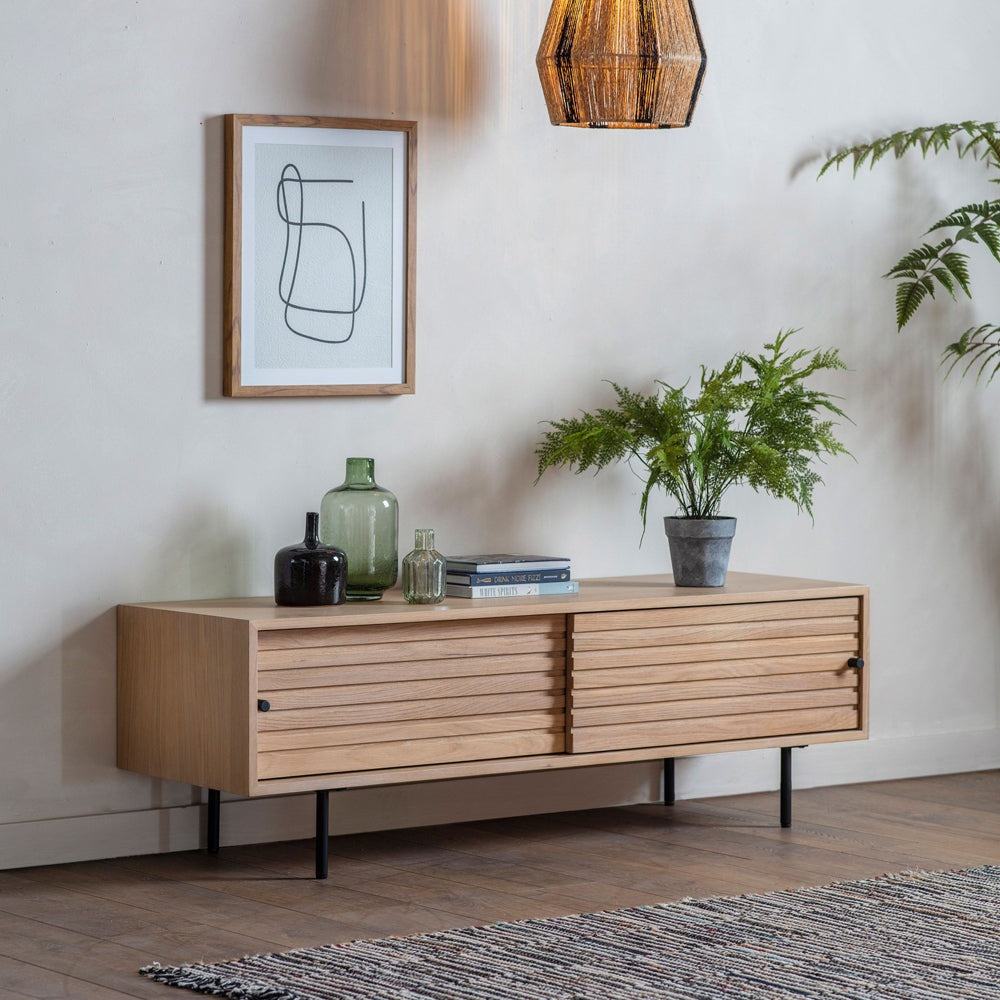 Product photograph of Gallery Interiors Okayama Media Unit In Natural from Olivia's.