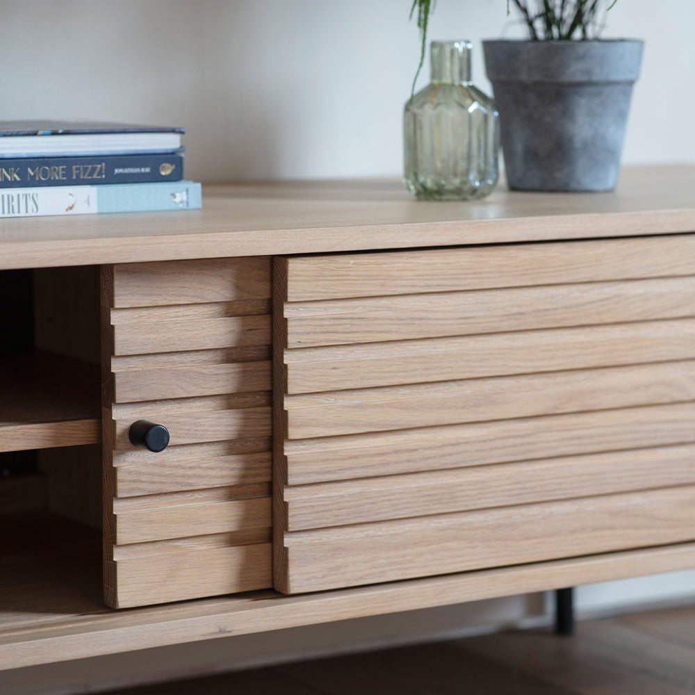 Product photograph of Gallery Interiors Okayama Media Unit In Natural from Olivia's.