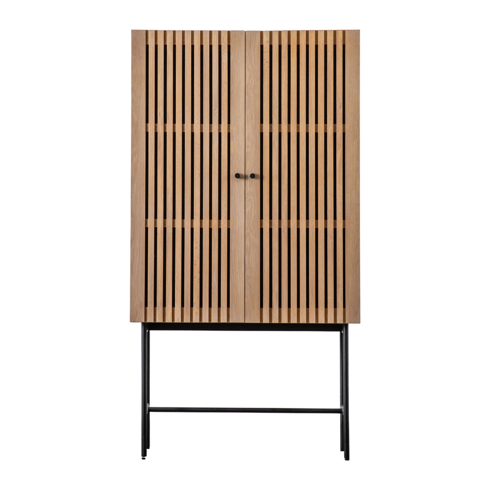 Product photograph of Gallery Interiors Okayama 2 Door Cocktail Cabinet In Natural from Olivia's.