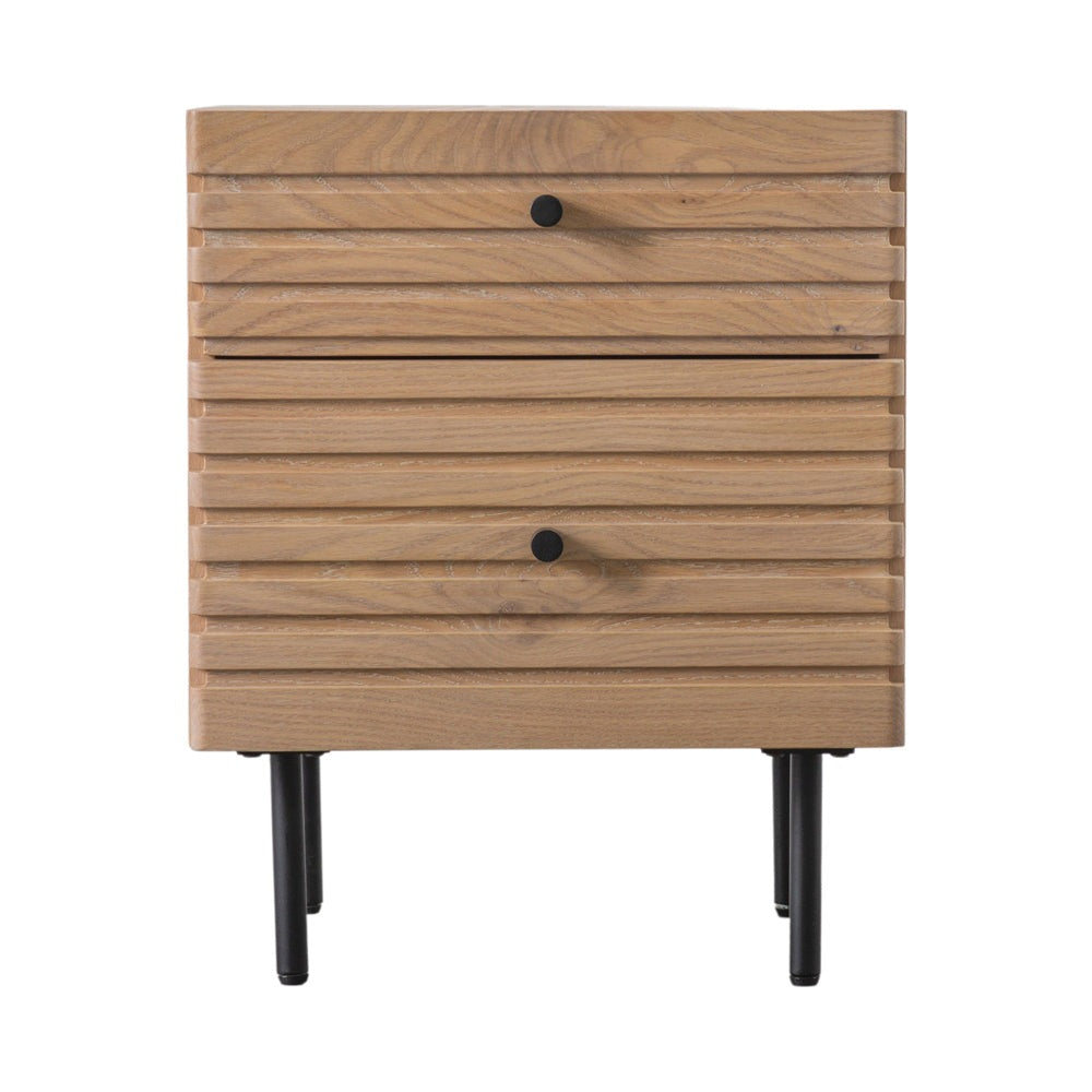 Product photograph of Gallery Interiors Okayama 2 Drawer Bedside In Natural from Olivia's