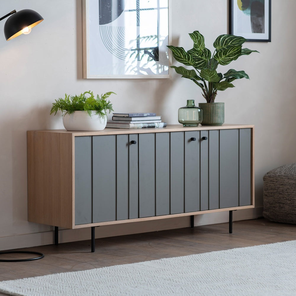 Product photograph of Gallery Interiors Fuji 3 Door Sideboard In Natural from Olivia's