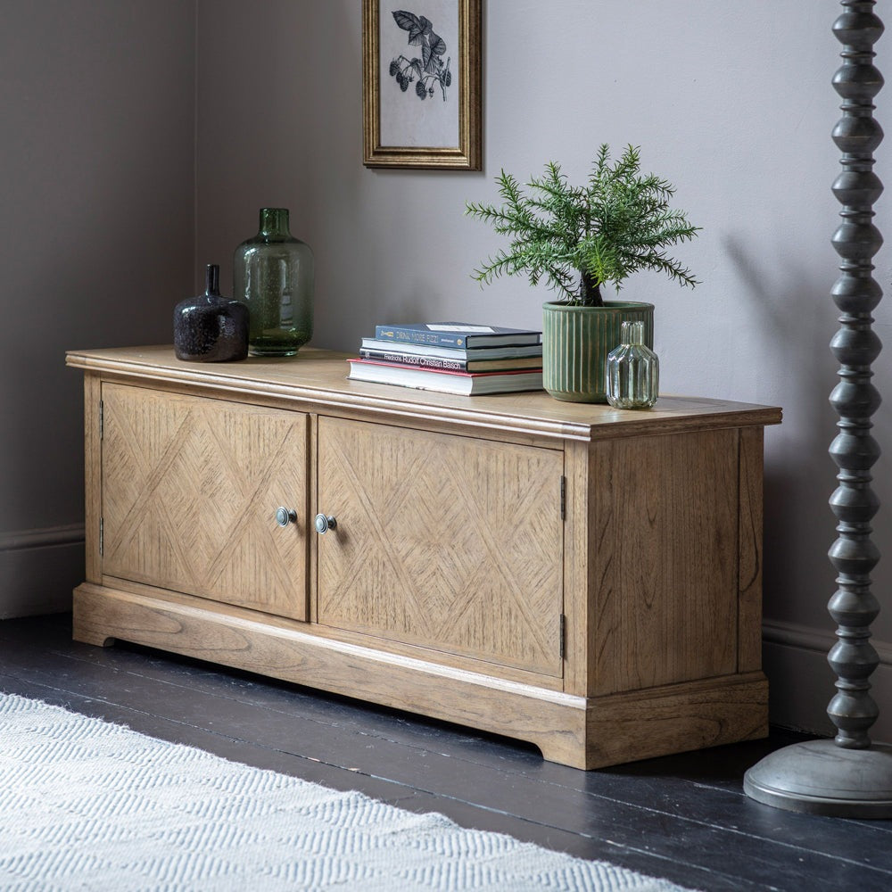 Product photograph of Gallery Interiors Mustique 2 Door Media Unit Natural from Olivia's.