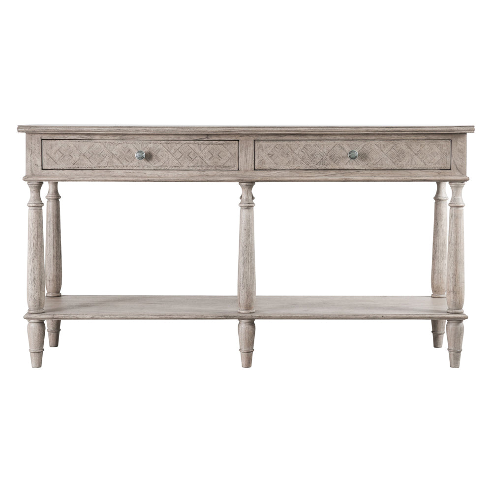 Product photograph of Gallery Interiors Mustique 2 Drawer Console Table Natural from Olivia's.