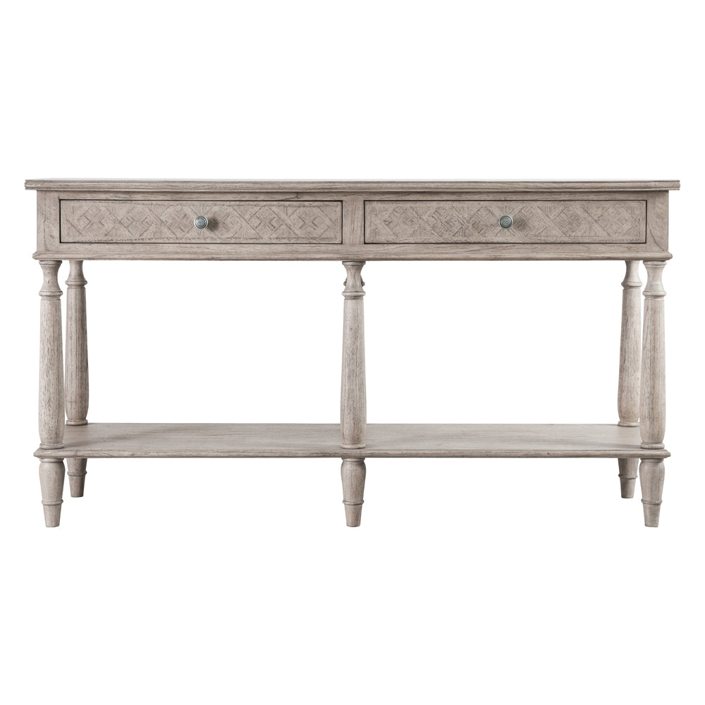 Product photograph of Gallery Interiors Mustique 2 Drawer Console Table Natural from Olivia's