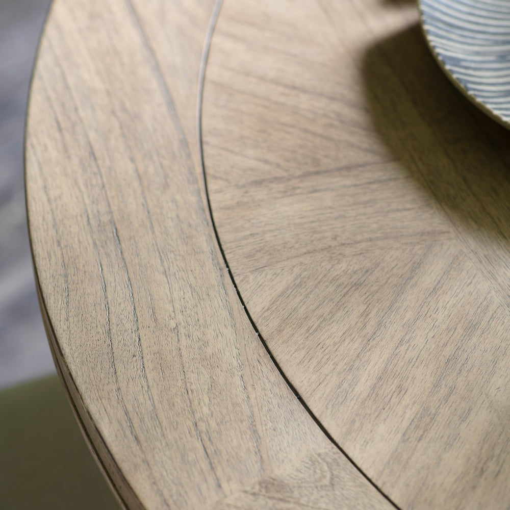 Product photograph of Gallery Interiors Mustique 4 Seater Round Dining Table In Natural from Olivia's.