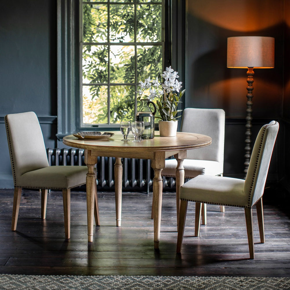Product photograph of Gallery Interiors Mustique 4 Seater Round Dining Table In Natural from Olivia's.
