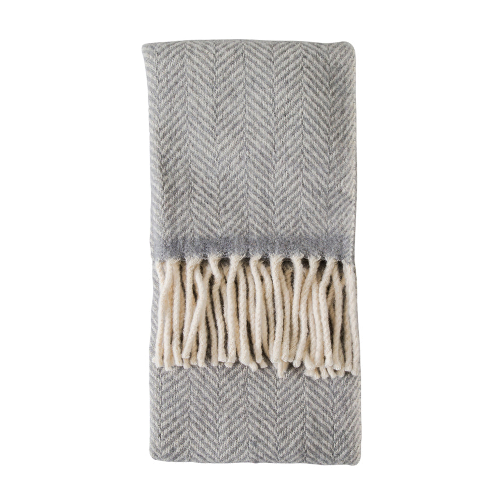 Product photograph of Gallery Interiors Wool Throw In Grey from Olivia's