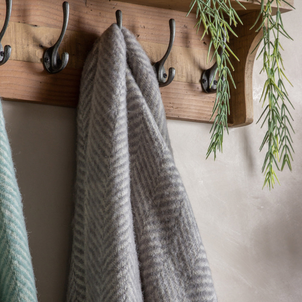 Product photograph of Gallery Interiors Wool Throw In Grey from Olivia's.