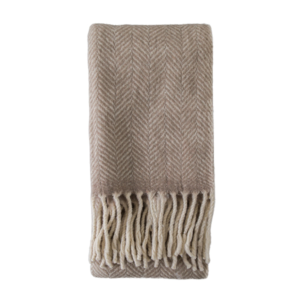 Product photograph of Gallery Interiors Wool Throw In Taupe from Olivia's