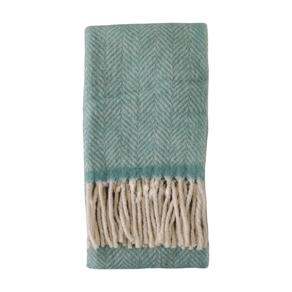 Gallery Interiors Wool Throw In Duck Egg