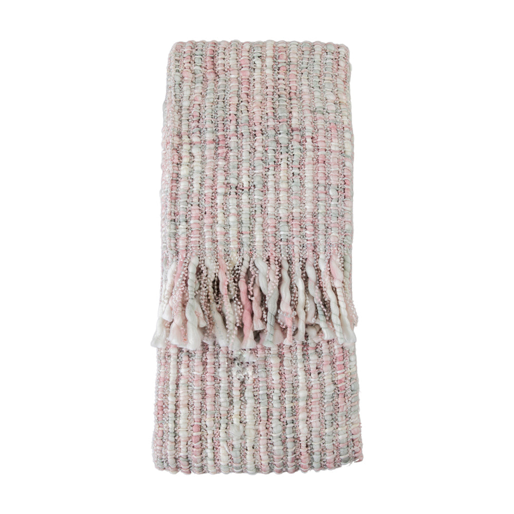 Gallery Interiors Noella Space Dyed Throw In Blush