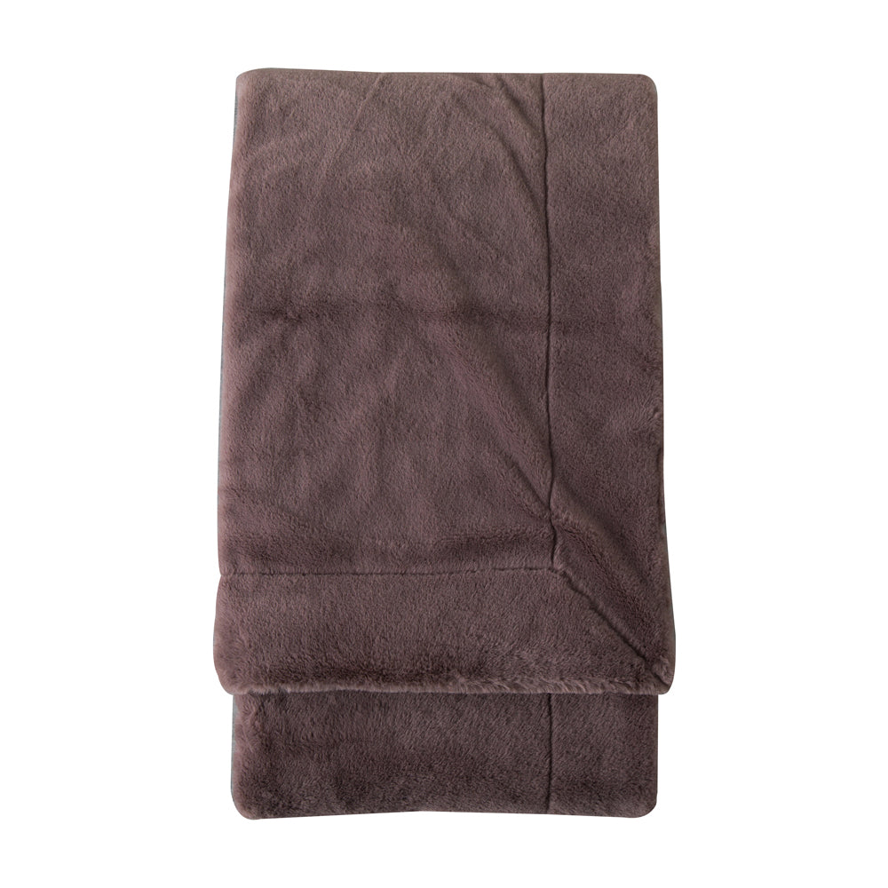 Gallery Interiors Faux Fur Throw In Mocha