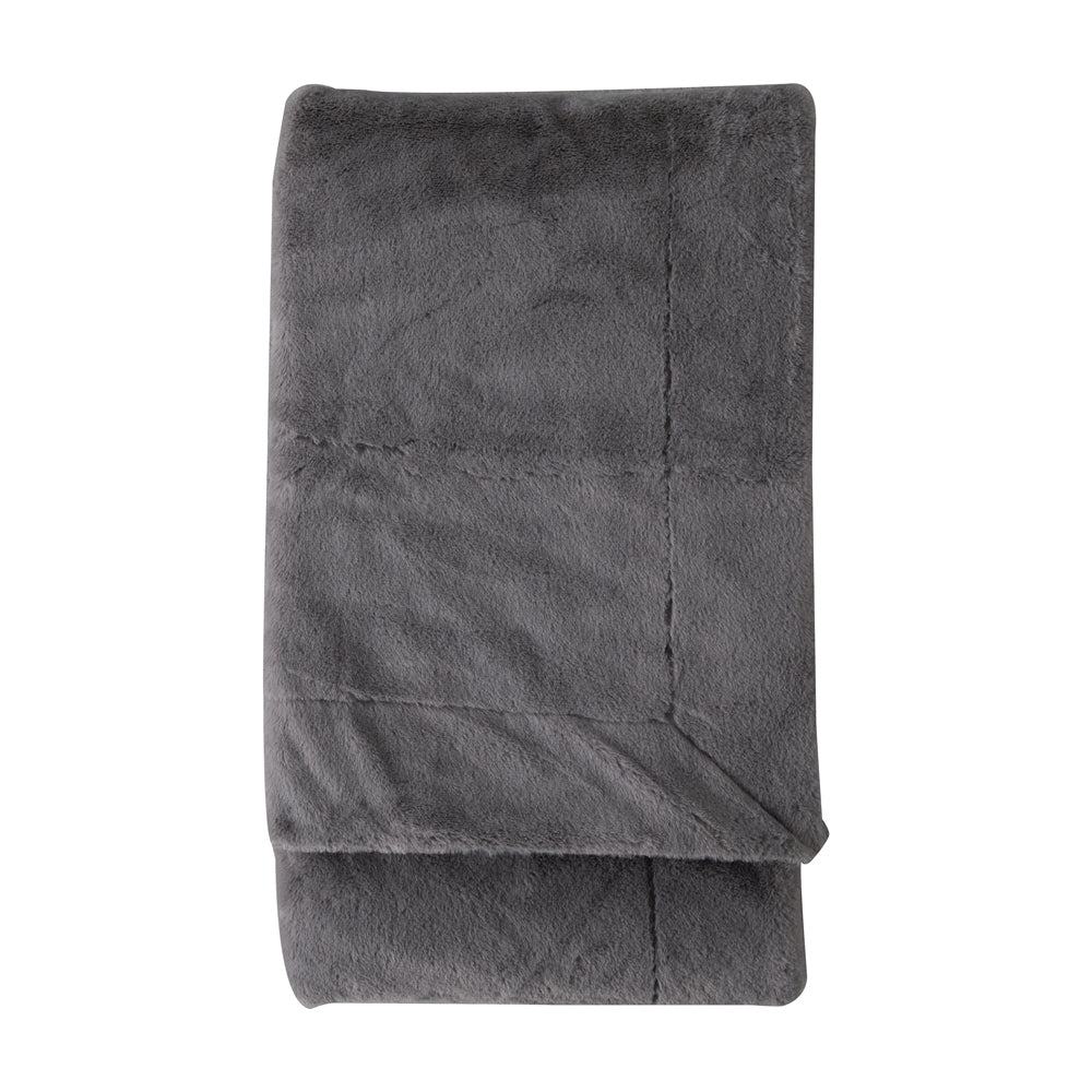 Product photograph of Gallery Interiors Faux Fur Throw In Mid Grey from Olivia's