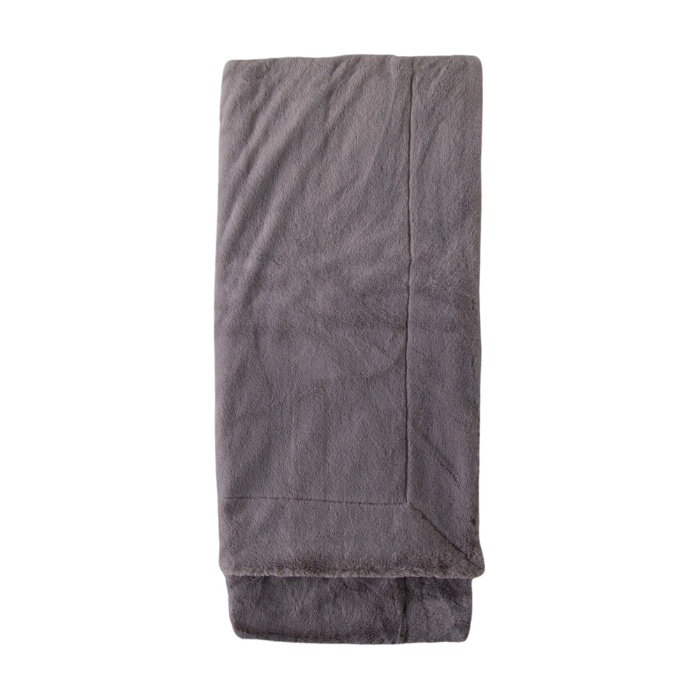 Product photograph of Gallery Interiors Faux Fur Throw In Mid Grey from Olivia's.