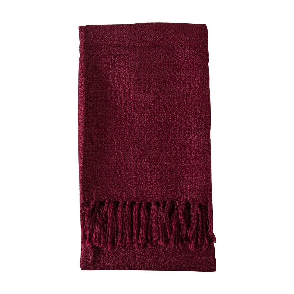 Gallery Interiors Acrylic Textured Throw Claret in Red